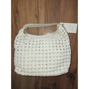 NEW A New Day Mini Slouchy Off White Handbag Basket Weave Pattern